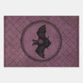 ヴィンテージゴシックハロウィーンこうもりオンパープル ラッピングペーパーシート (正面3)