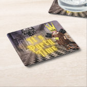 ヴィンテージゴシックハロウィーンの衣装パーティー スクエアペーパーコースター (アングル)