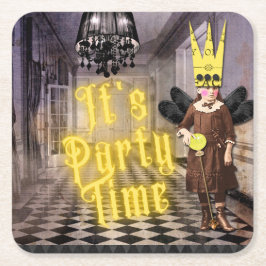 ヴィンテージゴシックハロウィーンの衣装パーティー スクエアペーパーコースター