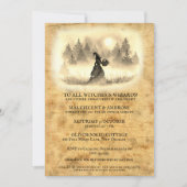 ヴィンテージゴシックハロウィーンウィッチパーティの招待状 招待状 (正面)