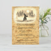 ヴィンテージゴシックハロウィーンウィッチパーティの招待状 招待状 (スタンド正面)