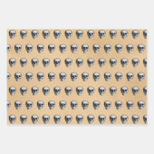 ヴィンテージゴシックハロウィーンスカルパターン ラッピングペーパーシート (正面)