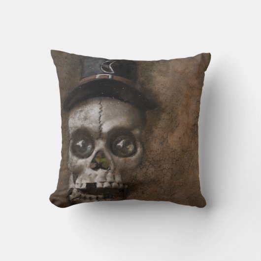 ヴィンテージゴシックハロウィーンスカル クッション (正面)