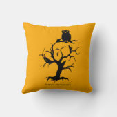 ヴィンテージゴシックハロウィーンフクロウ装飾用クッション クッション (裏面)