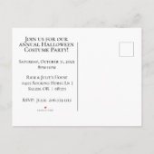 ヴィンテージゴシックハローウィンパーティ招待状 インビテーションポストカード (裏面)