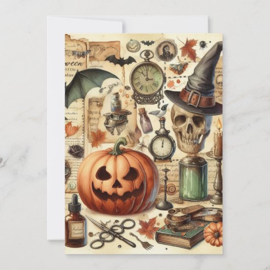 ヴィンテージゴシックハローウィンパーティ 招待状 (裏面)