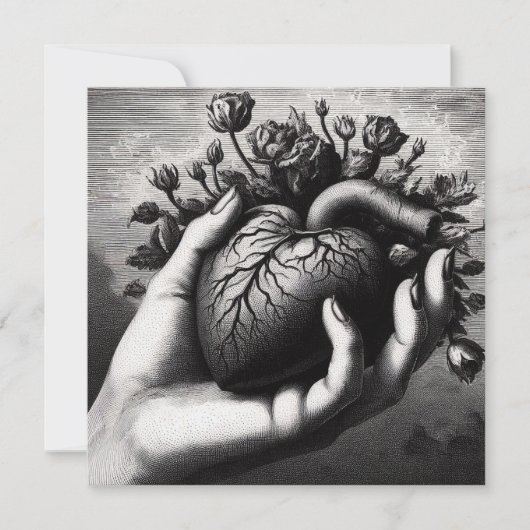 ヴィンテージゴシックハートバレンタインレトロ恐怖 カード (正面)