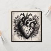 ヴィンテージゴシックハートバレンタイン レトロゴothicホラー カード (正面/裏面インサイチュ)