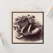 ヴィンテージゴシックハートバレンタイン レトロホラー カード (正面/裏面インサイチュ)