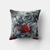 ヴィンテージゴシックバラとこうもりパターン クッション (裏面)