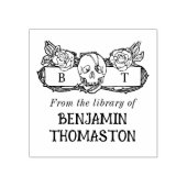 ヴィンテージゴシックバラとソーンズライブラリーのブック名 ラバースタンプ (インプリント)