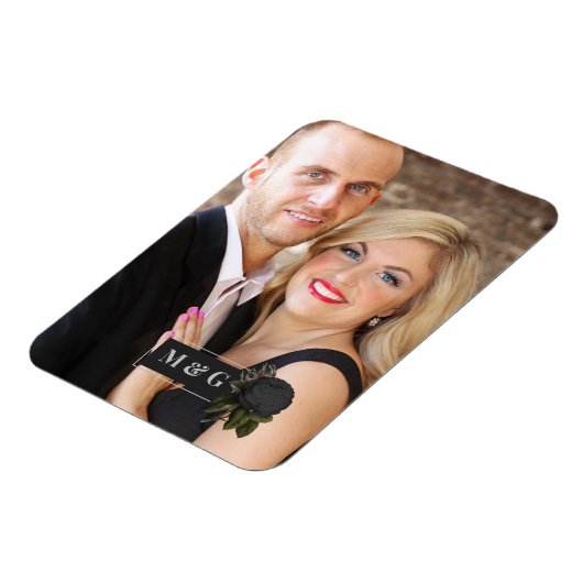 ヴィンテージゴシックバラ結婚ズモノグラム マグネット (左側)