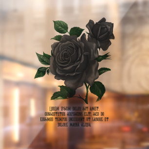 ヴィンテージゴシックバラ パーソナライズされた ウィンドウサイン