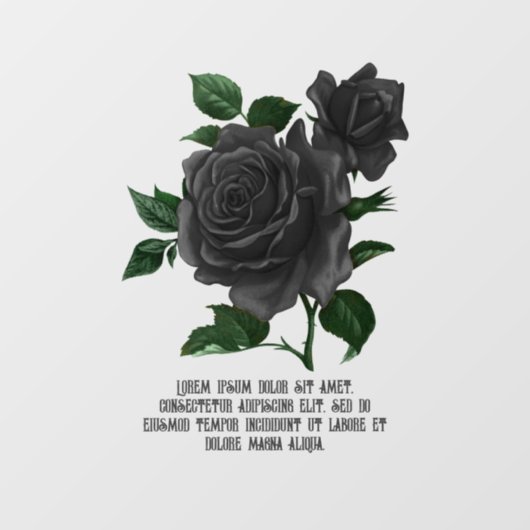 ヴィンテージゴシックバラ パーソナライズされた ウィンドウサイン (シート)