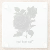 ヴィンテージゴシックバラ パーソナライズされた ガラスコースター (裏面)