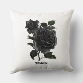 ヴィンテージゴシックバラ パーソナライズされた クッション (裏面)