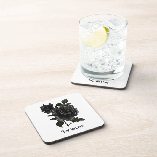 ヴィンテージゴシックバラ パーソナライズされた コースター (右側)