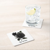 ヴィンテージゴシックバラ パーソナライズされた スクエアペーパーコースター (インサイチュ)