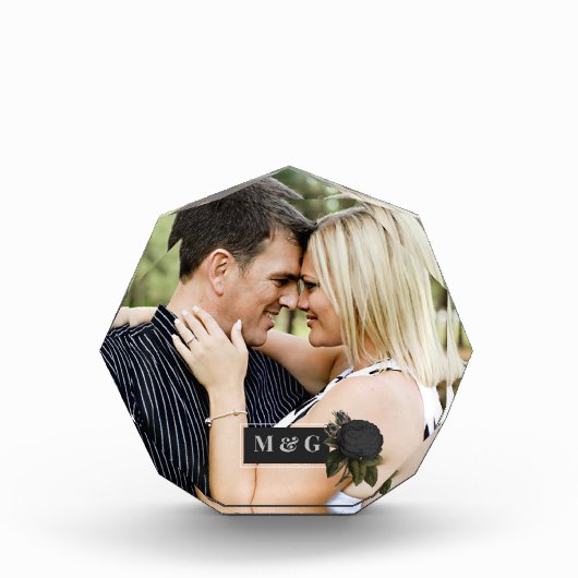 ヴィンテージゴシックバラ パーソナライズされた フォトブロック (正面)