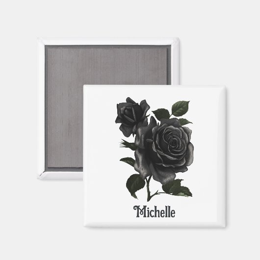 ヴィンテージゴシックバラ パーソナライズされた マグネット (正面/裏面)