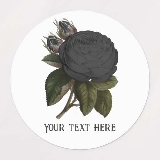 ヴィンテージゴシックバラ パーソナライズされた ラベル (デザイン2)