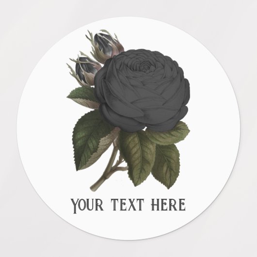 ヴィンテージゴシックバラ パーソナライズされた ラベル (デザイン1)