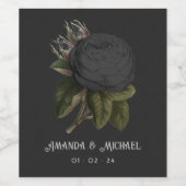 ヴィンテージゴシックバラ パーソナライズされた ワインラベル (シングルラベル)