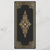 ヴィンテージゴシックビクトリアン金ゴールド結婚ズ メニュー (裏面)