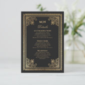 ヴィンテージゴシックビクトリアン金ゴールド結婚詳細 エンクロージャーカード (スタンド正面)