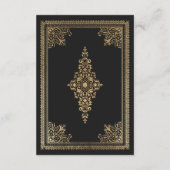 ヴィンテージゴシックビクトリアン金ゴールド結婚詳細 エンクロージャーカード (裏面)