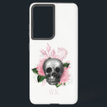 ヴィンテージゴシックピンクローズスカルモノグラム SAMSUNG GALAXY S21 ULTRAケース<br><div class="desc">ヴィンテージお洒落のスカルにピンクのバラを特集したゴシックの電話ケース。</div>