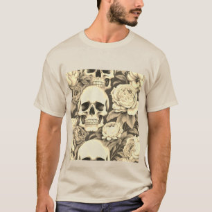 ヴィンテージゴシックフローラスカル Tシャツ