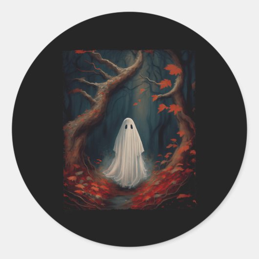 ヴィンテージゴシックフローラハロウィン失った幽霊 ラウンドシール (正面)