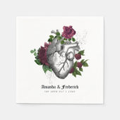 ヴィンテージゴシックフローラハートハロウィーン スタンダードカクテルナプキン (正面)