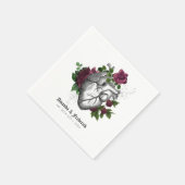 ヴィンテージゴシックフローラハートハロウィーン スタンダードカクテルナプキン (角)