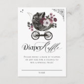 ヴィンテージゴシックフローラベビーベビーカーおむつラッフル エンクロージャーカード (正面)