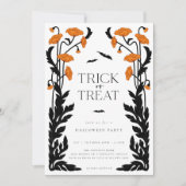 ヴィンテージゴシックフローラ枠ハローウィンパーティ 招待状 (正面)