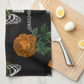 ヴィンテージゴシックフローラ パーソナライズされた キッチンタオル (四つ折り)