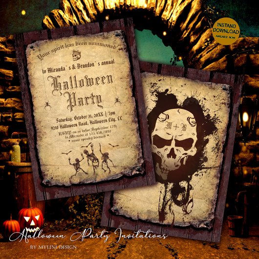 ヴィンテージゴシックブロディハローウィンパーティ 招待状