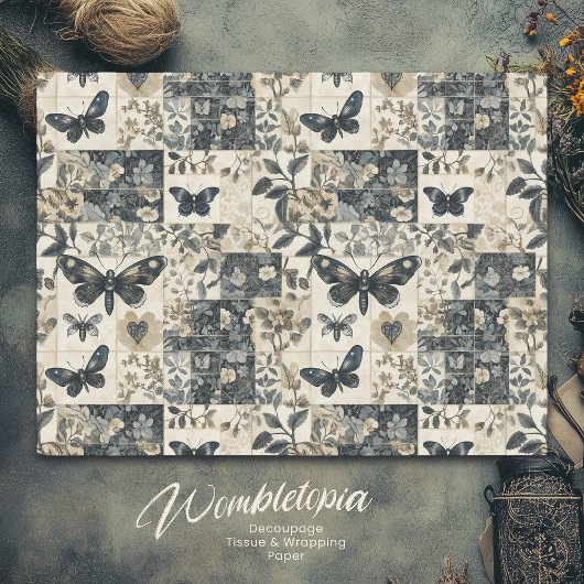 ヴィンテージゴシックモスコラージュの切り離 薄葉紙