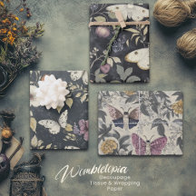 ヴィンテージゴシックモス&フローラダークグレー&パープル