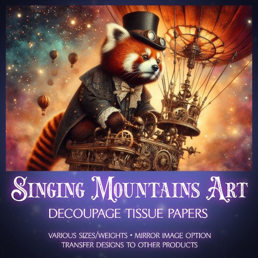 ヴィンテージゴシックレッドパンダドリーミーデクページ 薄葉紙