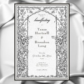 ヴィンテージゴシック中世つる植物縁ど手打ち 招待状