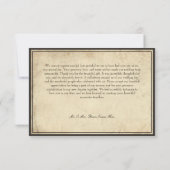 ヴィンテージゴシック中世ボーダー羊皮紙ウェディング サンキューカード (裏面)