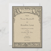 ヴィンテージゴシック中世縁どア結婚チ 招待状 (正面)