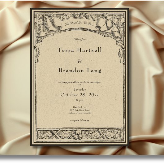 ヴィンテージゴシック中世縁どア結婚チ 招待状