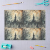 ヴィンテージゴシック墓地のデクページ 薄葉紙 (クラフト)