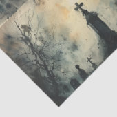 ヴィンテージゴシック墓地のデクページ 薄葉紙 (詳細)