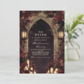 ヴィンテージゴシック大聖堂キャンドルライトお祝い 招待状 (スタンド正面)