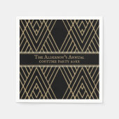 ヴィンテージゴシック手書き金ゴールドストライプハロウィーン スタンダードカクテルナプキン (正面)